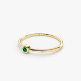 14k Gold Solitaire Emerald Gemstone Ring  Ferkos Fine Jewelry
