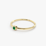 14k Gold Solitaire Emerald Gemstone Ring Ferkos Fine Jewelry