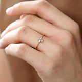 14K Gold Bezel Setting Quad Diamond Ring Ferkos Fine Jewelry