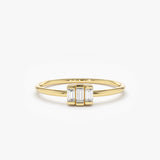 14K Gold Baguette Trio Diamond Ring 14K Gold Ferkos Fine Jewelry