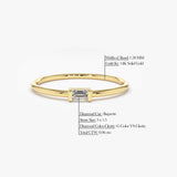 14K Single Baguette Solitaire Diamond Ring Ferkos Fine Jewelry