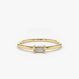 14K Gold Single Baguette Diamond Ring 14K Gold Ferkos Fine Jewelry