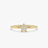 14K Gold Star Shaped Diamond Ring 14K Gold Ferkos Fine Jewelry