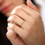 14K Gold Diamond Shape Micro Pave Ring Ferkos Fine Jewelry