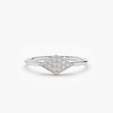 14K Gold Diamond Shape Micro Pave Ring Ferkos Fine Jewelry