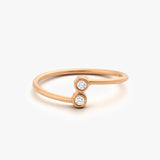 14K Gold Diamond Bypass Ring 14K Rose Gold Ferkos Fine Jewelry