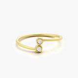 14K Gold Diamond Bypass Ring 14K Gold Ferkos Fine Jewelry