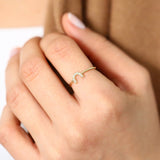 14K Horseshoe Ring with Round Cut White Diamonds Ferkos Fine Jewelry