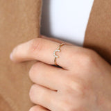 14K Horseshoe Ring with Round Cut White Diamonds Ferkos Fine Jewelry