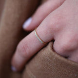 14K Gold Single Row Pave Diamond Ring Ferkos Fine Jewelry