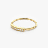 14K Gold Single Row Pave Diamond Ring Ferkos Fine Jewelry