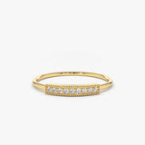 14K Gold Single Row Pave Diamond Ring 14K Gold Ferkos Fine Jewelry
