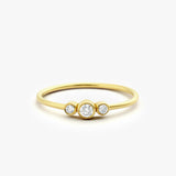 14K Three Stone Diamond Ring 14K Gold Ferkos Fine Jewelry