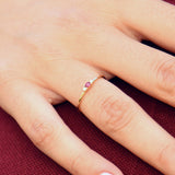 14K Mini Oval Ruby Ring with Diamonds Ferkos Fine Jewelry