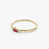 14K Mini Oval Ruby Ring with Diamonds Ferkos Fine Jewelry