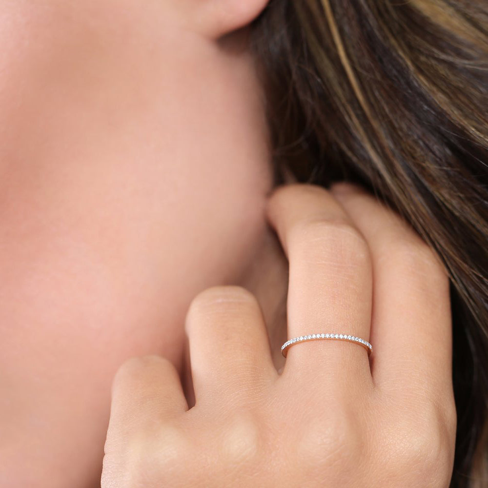 Micro pave diamond eternity ring Clearance