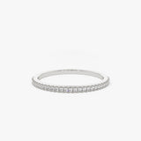 14K Gold Half Eternity Micro Pave Diamond Ring Ferkos Fine Jewelry