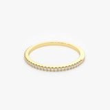 14K Gold Half Eternity Micro Pave Diamond Ring Ferkos Fine Jewelry