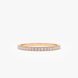 14K Gold 1.5MM Full Eternity Diamond Ring 14K Rose Gold Ferkos Fine Jewelry