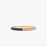 14k Black & White Diamond Micro Pave Eternity Band 14K Rose Gold Ferkos Fine Jewelry