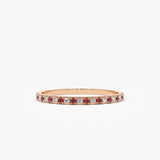 14K Ruby and Diamond Alternating Eternity Ring 14K Rose Gold Ferkos Fine Jewelry