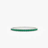 14k Round Emerald Eternity Band Ferkos Fine Jewelry
