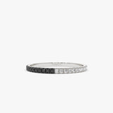 14k Black & White Diamond Micro Pave Eternity Band Ferkos Fine Jewelry