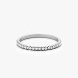 14K Gold 1.5MM Half Eternity Diamond Ring 14K White Gold Ferkos Fine Jewelry