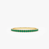 14k Round Emerald Eternity Band 14K Gold Ferkos Fine Jewelry