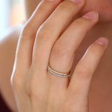 14K Gold 1.5MM Half Eternity Diamond Ring  Ferkos Fine Jewelry