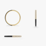 14k Black & White Diamond Micro Pave Eternity Band Ferkos Fine Jewelry