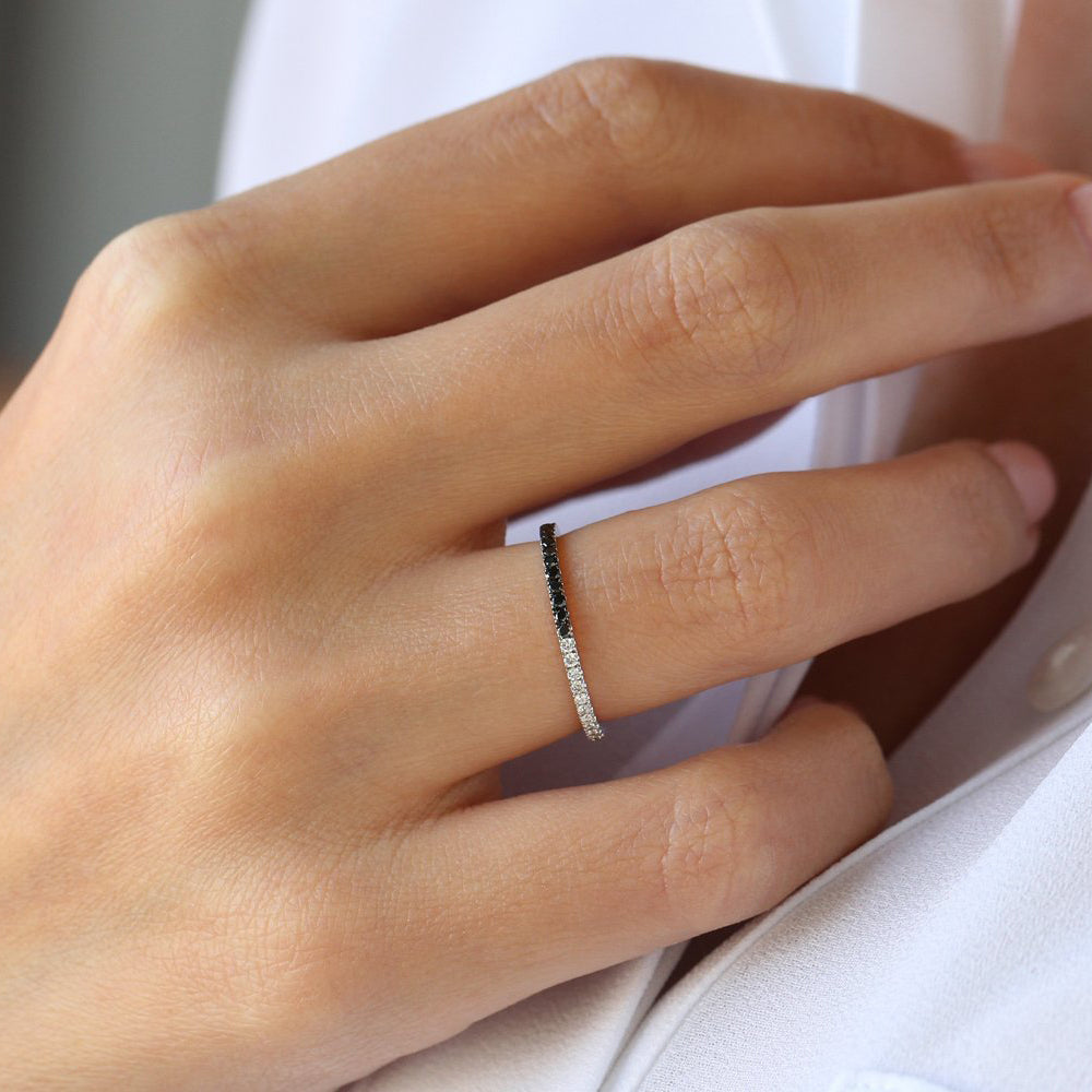 Black diamond micro pave ring Clearance