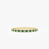 14K Emerald and Diamond Alternating Eternity Ring 14K Gold Ferkos Fine Jewelry
