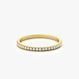 14K Gold 1.5MM Half Eternity Diamond Ring 14K Gold Ferkos Fine Jewelry