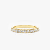 14K Gold 11 Stone Diamond Wedding Band 1/3ct 14K Gold Ferkos Fine Jewelry
