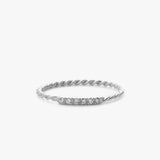 14K Gold Twisted Diamond Wedding Band Ferkos Fine Jewelry