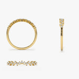 14K Gold Zig Zag Diamond Wedding Band Ferkos Fine Jewelry