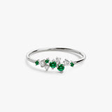 14k Emerald and Diamond Cluster Ring Ferkos Fine Jewelry