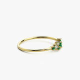 14k Emerald and Diamond Cluster Ring Ferkos Fine Jewelry