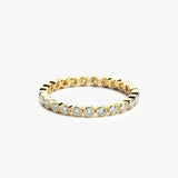 14K Gold Bezel Setting Round Brilliant Cut Diamond Eternity Ring 14K Gold Ferkos Fine Jewelry