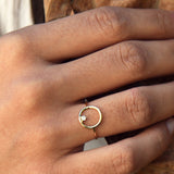 14K Gold Circle Diamond Ring Ferkos Fine Jewelry