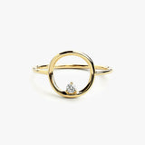14K Gold Circle Diamond Ring 14K Gold Ferkos Fine Jewelry