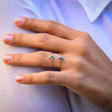 14K Gold Oval Sapphire and Diamond Ring Ferkos Fine Jewelry