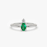 14K Gold Oval Emerald and Diamond Ring Ferkos Fine Jewelry