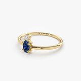 14K Gold Oval Sapphire and Diamond Ring  Ferkos Fine Jewelry