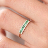 14k Baguette Emerald and Diamonds Ring  Ferkos Fine Jewelry