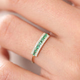 14k Baguette Emerald and Diamonds Ring Ferkos Fine Jewelry