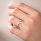 14k Baguette Emerald and Diamonds Ring  Ferkos Fine Jewelry