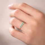 14k Baguette Emerald and Diamonds Ring Ferkos Fine Jewelry