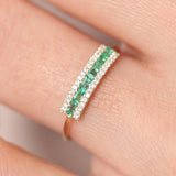 14k Baguette Emerald and Diamonds Ring Ferkos Fine Jewelry